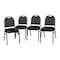 Flash Furniture Black Vinyl Stack ChairSilver Vein Metal Frame, 4PK 4-NG-ZG10006-BK-SILVERVEIN-GG - alternate 9